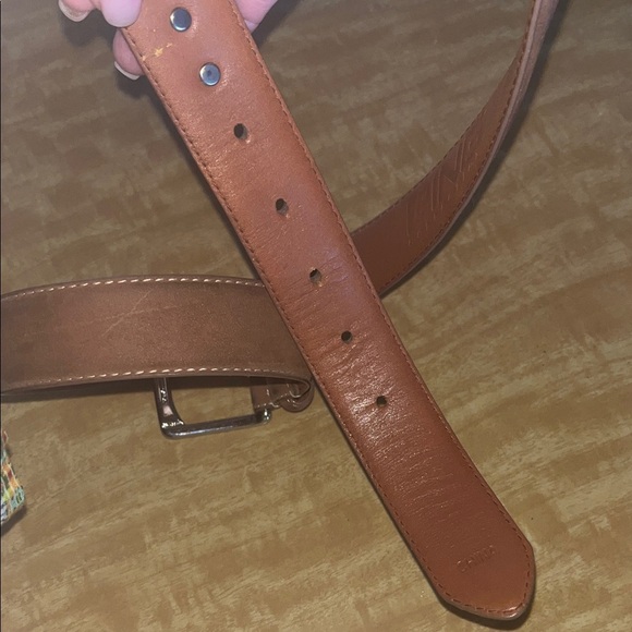 Ping Tan Leather Men's Belt size 38 preowned solid brass buckle - Picture 7 of 7